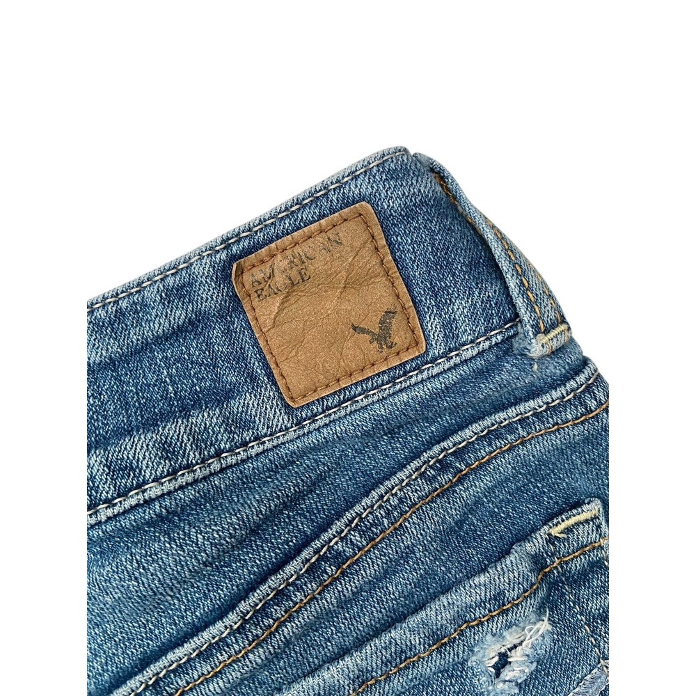 American‎ Eagle Artist Low Rise Flare Jeans Size 2 Distressed Y2K Boho Grunge - Picture 12 of 16
